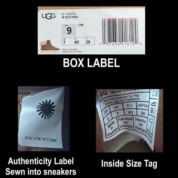 UGG Women Cakewalk UGGplush Wool Blend Upper Leather High Top Sneaker Size 9 - Picture 8 of 8